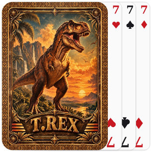 Tyrannosaurus Rex Dinosaur, Vintage Kunst Spielkarten