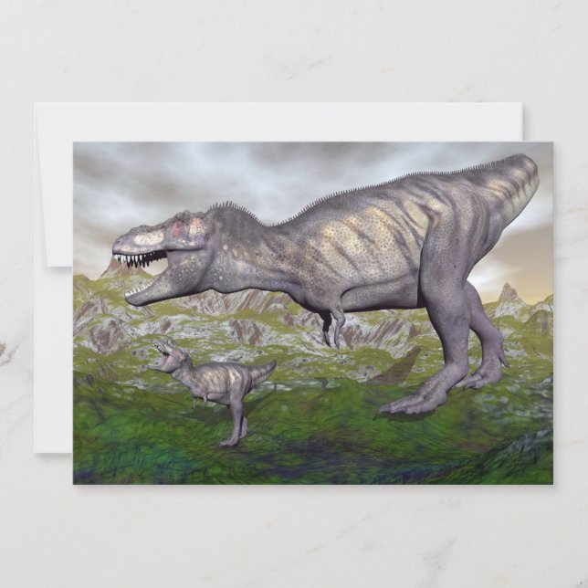 Tyrannosaurus rex dinosaurier mum und baby-3D rend (Vorderseite)