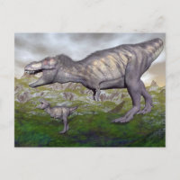 Tyrannosaurus rex dinosaurier mum und baby-3D rend