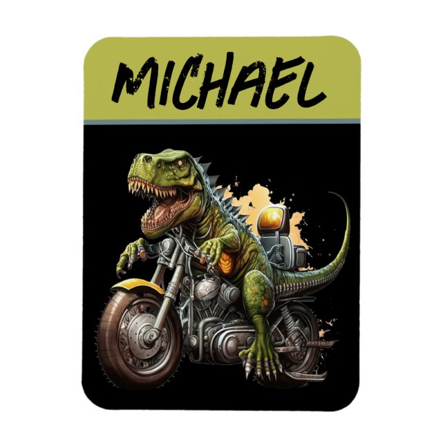 Tyrannosaurus Rex Dinosaurier Reiten auf einem Mot Magnet (Vertikal)