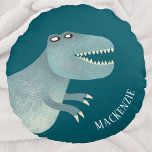Tyrannosaurus Rex Fun Personalisiert Rundes Kissen<br><div class="desc">Ein lustiger Tyrannosaur-Dinosaurier mit einem modernen Schriftart,  der sich in eine persönliche Note umwandeln lässt. Originelle Kunst von Nic Squirrell.</div>