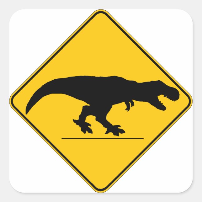 Tyrannosaurus-Rex-Kreuzung Quadratischer Aufkleber (Vorderseite)