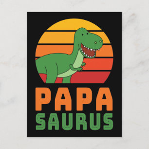 Tyrannosaurus Rex Papasaurus Dinosaurier Vatertag Postkarte
