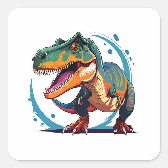 Tyrannosaurus Rex Quadratischer Aufkleber (Vorderseite)