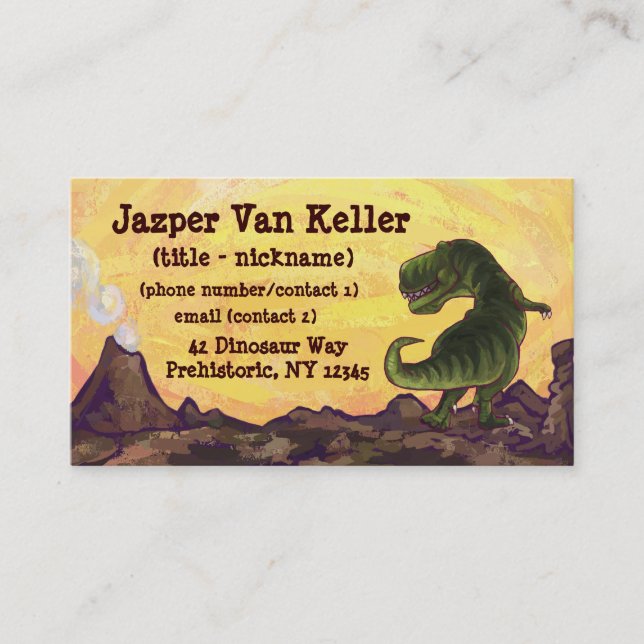 Tyrannosaurus Rex Schreibens-Material Visitenkarte (Vorderseite)