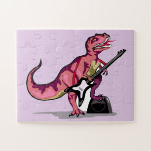 Tyrannosaurus Rex spielt Gitarre.