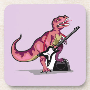 Tyrannosaurus Rex spielt Gitarre. Getränkeuntersetzer