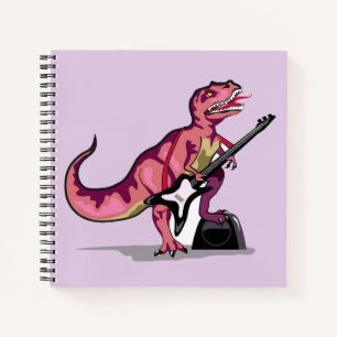 Tyrannosaurus Rex spielt Gitarre. Notizbuch
