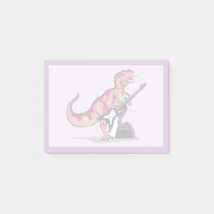 Tyrannosaurus Rex spielt Gitarre. Post-it Klebezettel