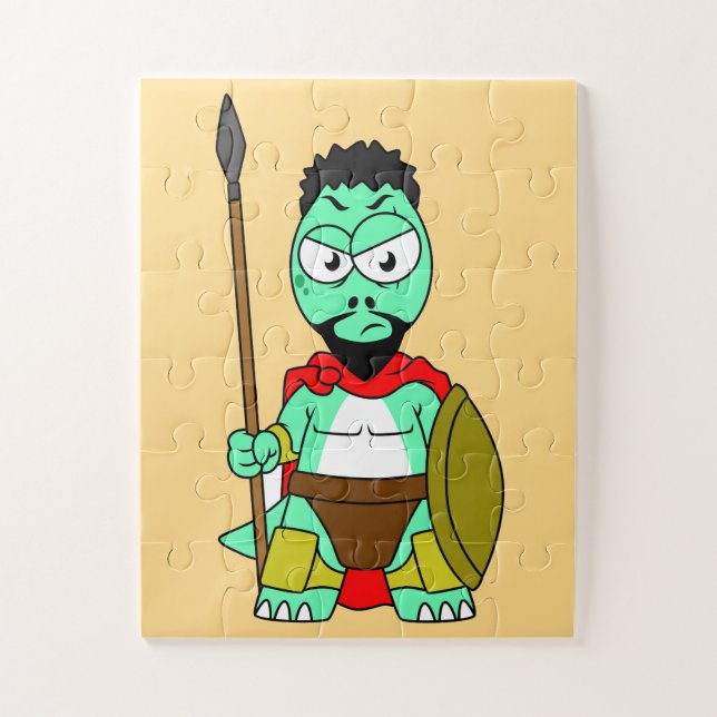 Tyrannosaurus Rex verkleidet als Leonidas. (Vertikal)