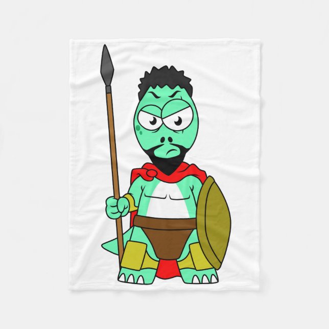 Tyrannosaurus Rex verkleidet als Leonidas. Fleecedecke (Vorderseite)