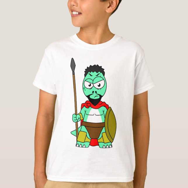 Tyrannosaurus Rex verkleidet als Leonidas. T-Shirt (Vorderseite)