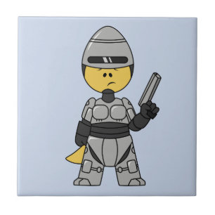 Tyrannosaurus Rex verkleidet als Robocop. Fliese