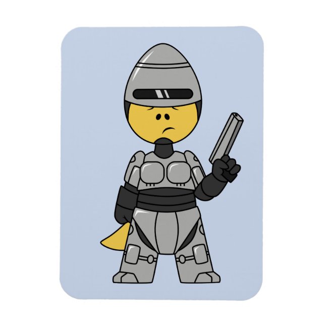 Tyrannosaurus Rex verkleidet als Robocop. Magnet (Vertikal)