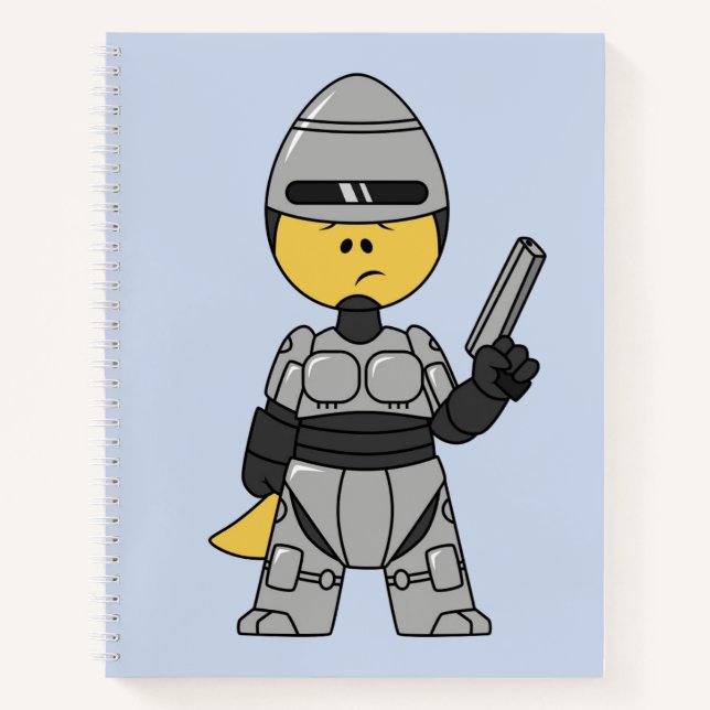 Tyrannosaurus Rex verkleidet als Robocop. Notizbuch (Vorderseite)