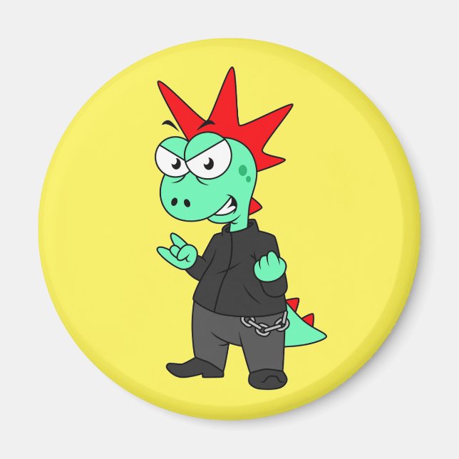 Tyrannosaurus Rex verkleidete sich als Punk. Magnet (Vorne)