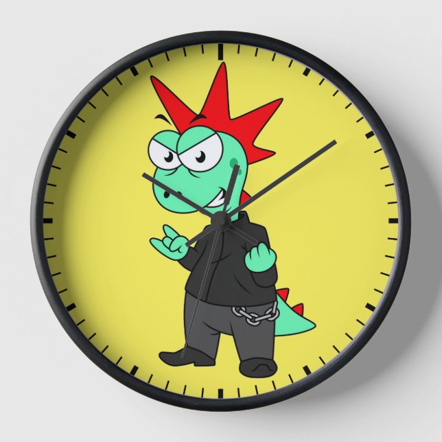 Tyrannosaurus Rex verkleidete sich als Punk. Uhr (Vorderseite)
