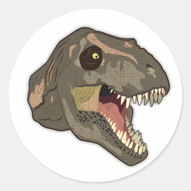 Tyrannosaurus STRIKES Runder Aufkleber (Vorderseite)