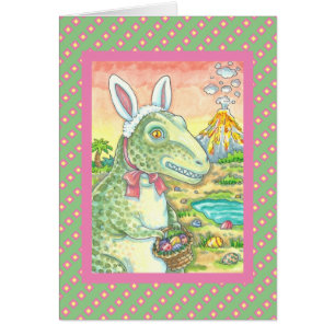 TYRANNOSAURUS T REX EASTER BUNNY GREETCARD Ver
