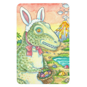 TYRANNOSAURUS T REX EASTER BUNNY MAGNET Lge