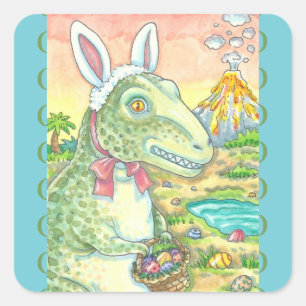 TYRANNOSAURUS T REX OSTER-AUFKLEBER Bogen Quadrati Quadratischer Aufkleber