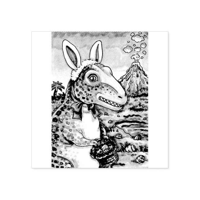TYRANNOSAURUS T-REX, OSTERE DINOSAUR RUBBER-BRIEFM GUMMISTEMPEL (Prägung)