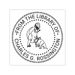 Tyrannosaurus, Triceratops Dinosaurs Bibliothek Bu Permastempel
