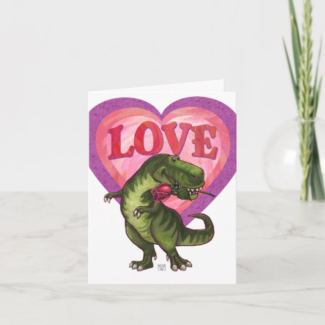 Tyrannosaurus Valentinstag Feiertagskarte (Vorderseite)