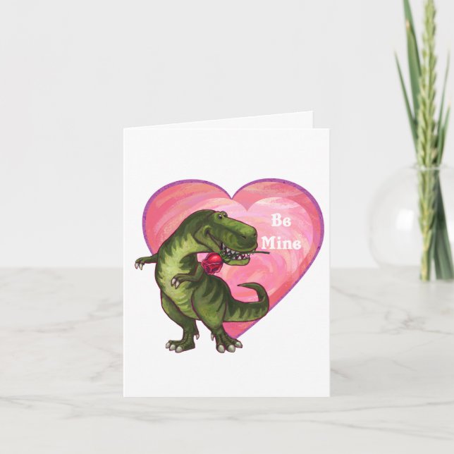 Tyrannosaurus Valentinstag Feiertagskarte (Vorderseite)