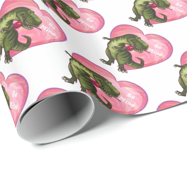 Tyrannosaurus Valentinstag Geschenkpapier (Rolleneckpunkt)