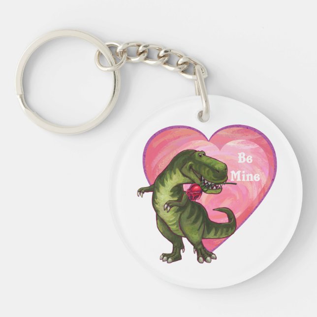 Tyrannosaurus Valentinstag Schlüsselanhänger (Vorderseite)