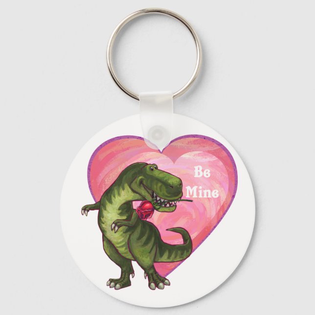 Tyrannosaurus Valentinstag Schlüsselanhänger (Vorderseite)