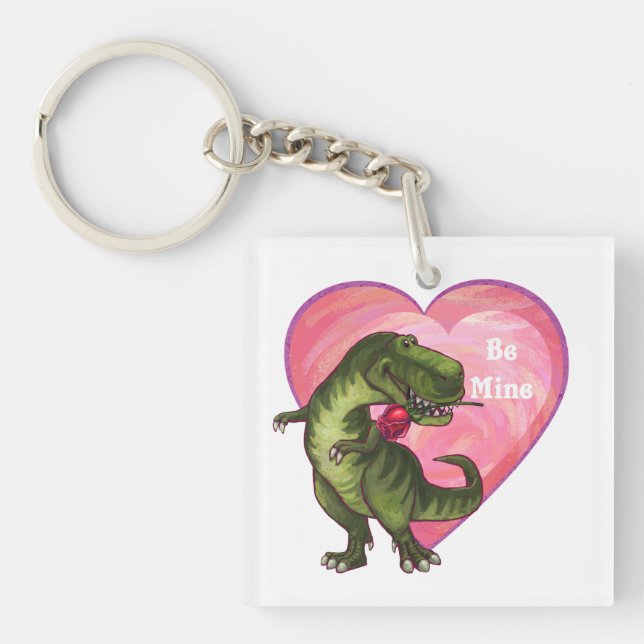 Tyrannosaurus Valentinstag Schlüsselanhänger (Vorderseite)