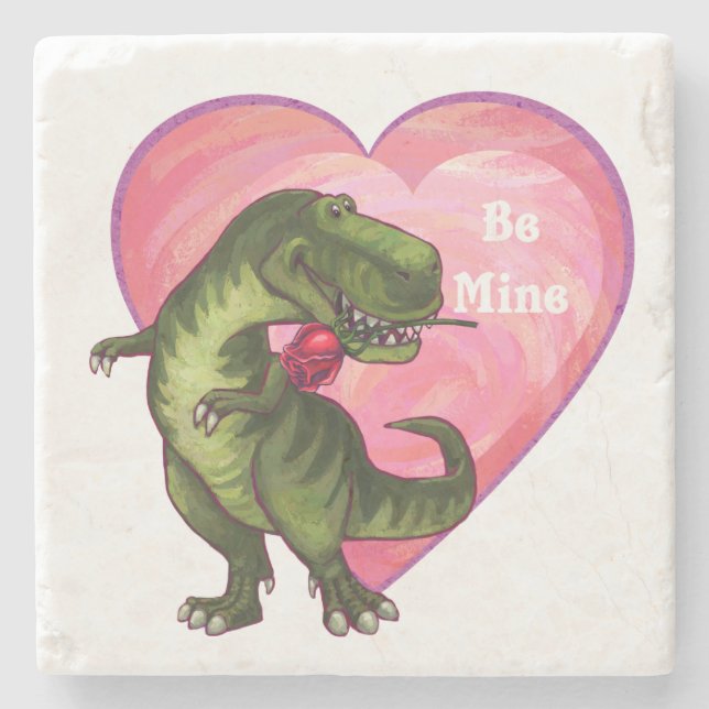 Tyrannosaurus Valentinstag Steinuntersetzer (Vorderseite)