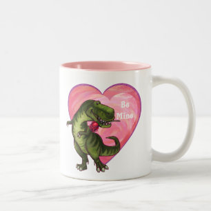 Tyrannosaurus Valentinstag Zweifarbige Tasse
