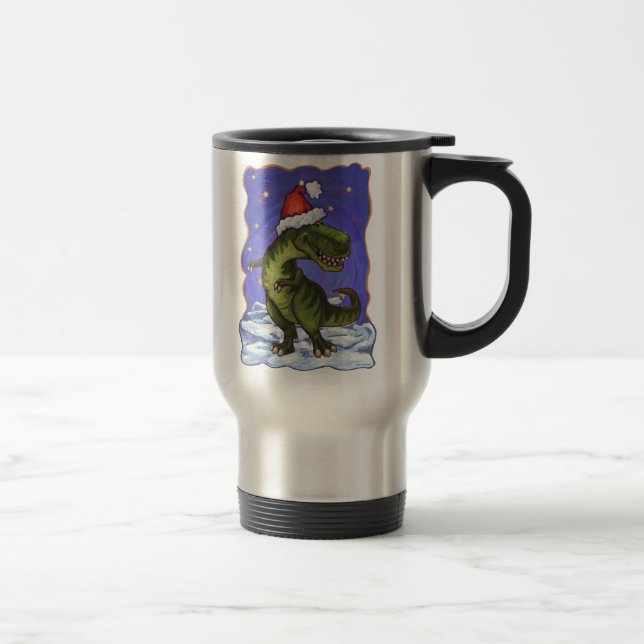 Tyrannosaurus Weihnachten Reisebecher (Rechts)