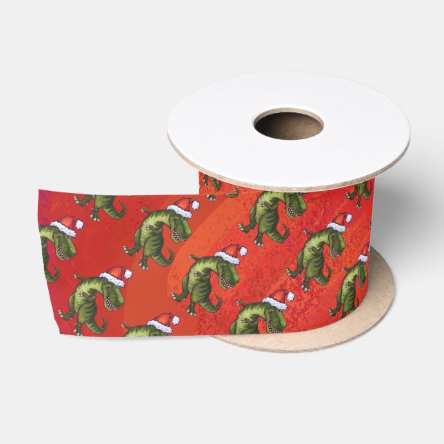 Tyrannosaurus-Weihnachten Satinband (Spule)