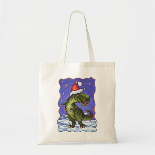 Tyrannosaurus Weihnachten Tragetasche (Vorne)