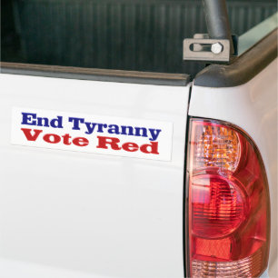 Tyranny beenden Rot mit rot-blauem Text Autoaufkleber