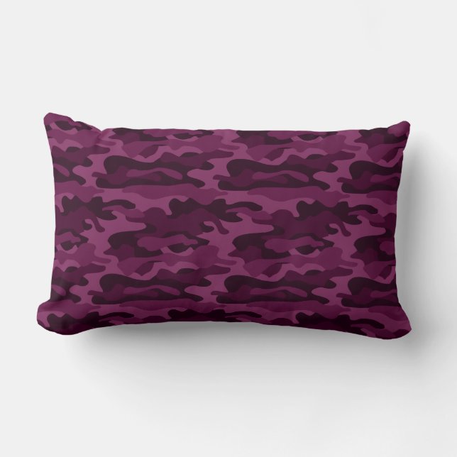 Tyrian Lila Monocolor Camouflage Lendenkissen (Vorderseite)