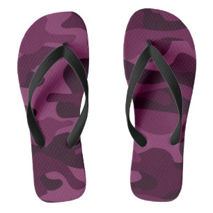 Tyrian Purple Monocolor-Tarnmuster Flip Flops