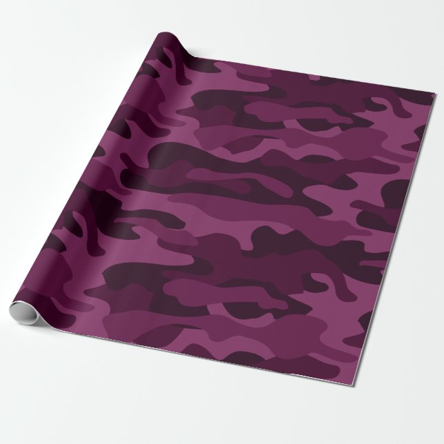 Tyrianische Lila Monocolor-Camouflage Geschenkpapier (Ungerollt)