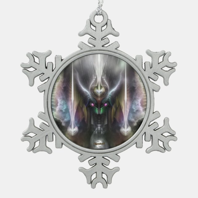 Tyrinan der Horikingott des Krieges Schneeflocken Schneeflocken Zinn-Ornament (Vorderseite)