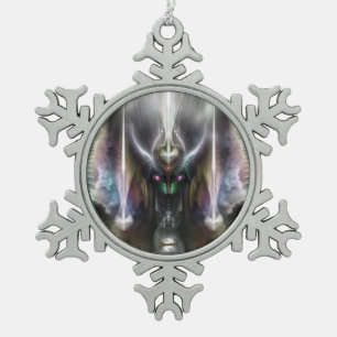 Tyrinan der Horikingott des Krieges Schneeflocken Zinn-Ornament