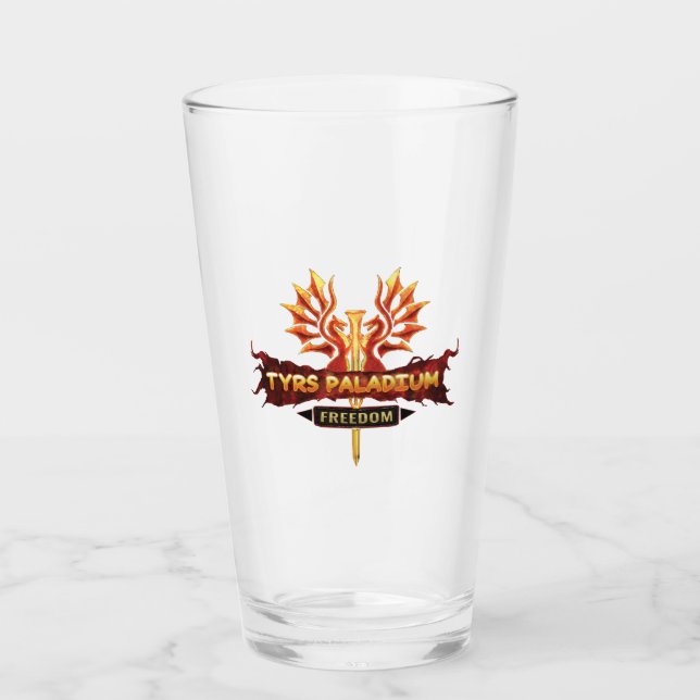 Tyrs Paladium Logo Bierglas Glas (Vorderseite)