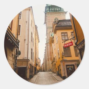 Tyska Brinken, Gamla Stan, Altstadt, Stockholm Runder Aufkleber