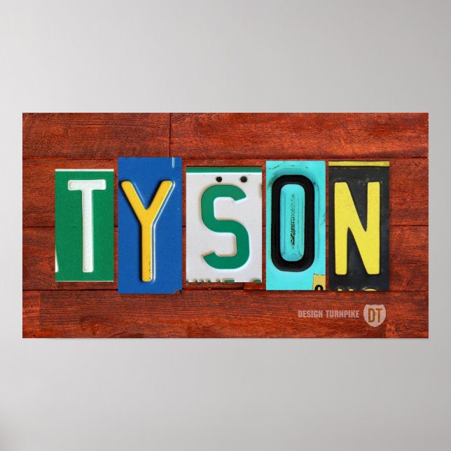 TYSON-Lizenzschild Beschriftungsschild Name-Zeiche Poster (Vorne)