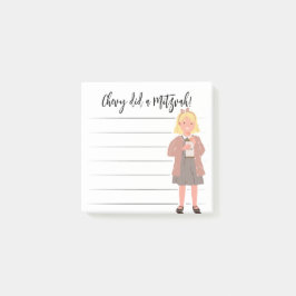 Tzedaka Mitzvah Notes - Girl Giving Tzedaka Post-it Klebezettel
