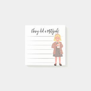 Tzedaka Mitzvah Notes - Girl Giving Tzedaka Post-it Klebezettel