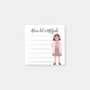 Tzedaka Mitzvah Notes - Girl Giving Tzedaka Post-it Klebezettel